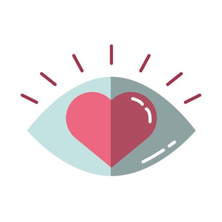 happy valentines day heart in eye human vector illustration designのイラスト素材