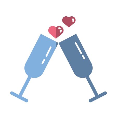 happy valentines day cups with hearts vector illustration designのイラスト素材