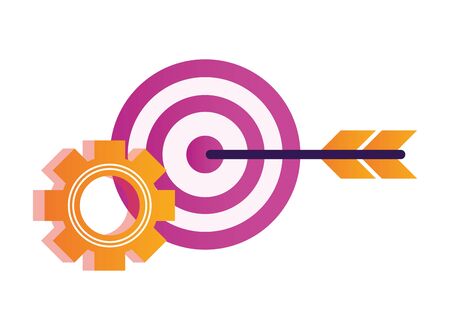 gear settings setup with target vector illustration designのイラスト素材