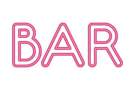 bar lettering neon lights label vector illustration designのイラスト素材