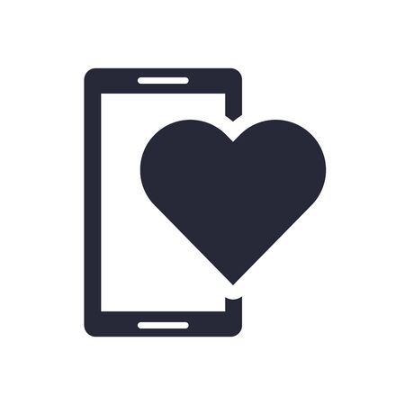 smartphone device with heart icon vector illustration designのイラスト素材