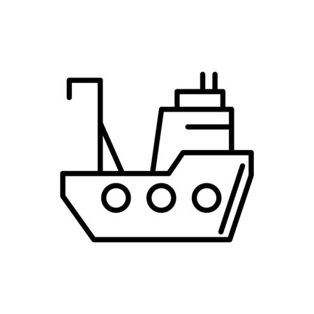 commercial fishing boat transport linear design vector illustrationのイラスト素材