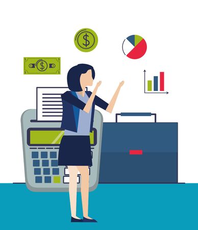 elegant businesswoman worker avatar character vector illustration designのイラスト素材