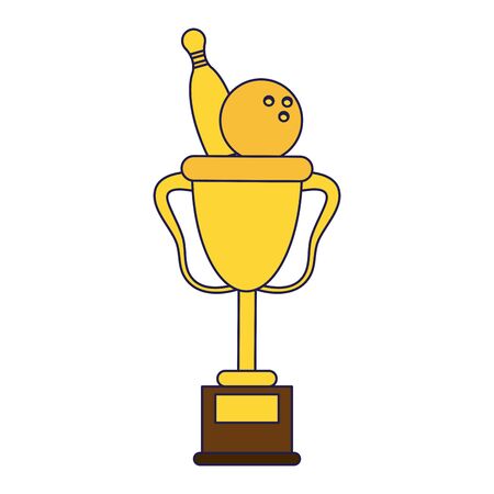 Bowling trophy cup sport cartoon Designのイラスト素材