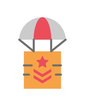 box in parachute military force isolated icon vector illustration designのイラスト素材