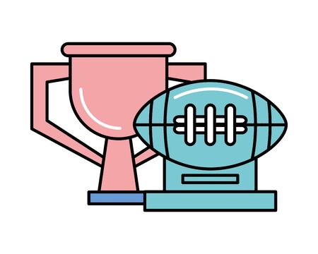 trophy cup and american football awards vector illustration designのイラスト素材