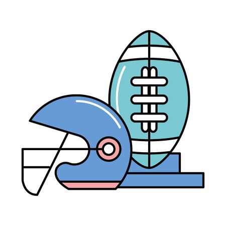 american football sport balloon trophy award with helmet vector illustration designのイラスト素材