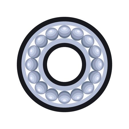 brake disc icon over white background, flat design, vector illustrationのイラスト素材