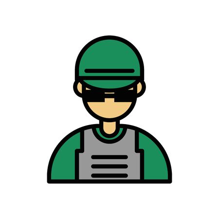 soldier military force isolated icon vector illustration designのイラスト素材