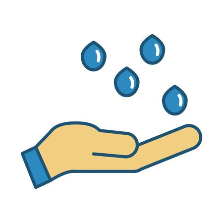 hand with water drops ecology vector illustration designのイラスト素材