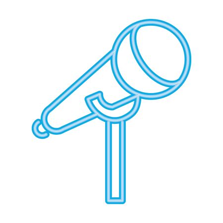 microphone sound accessory neon lights vector illustration designのイラスト素材