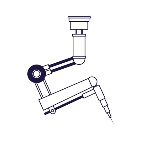 arm industrial machine icon over white background, flat design, vector illustrationのイラスト素材