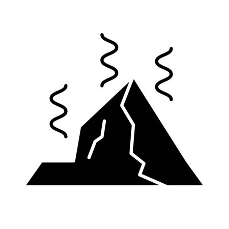 mountain hot warming global flat style icon illustration designのイラスト素材