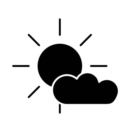 cloud with sun isolated flat style icon vector illustration designのイラスト素材