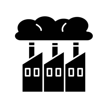 factory plant building isolated flat style icon vector illustration designのイラスト素材