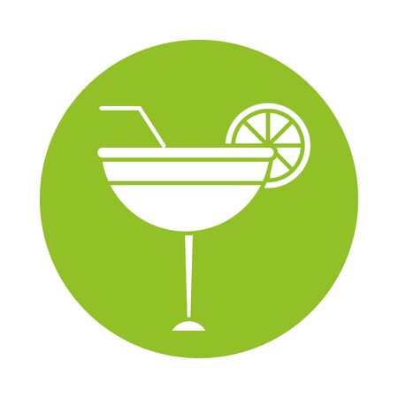 cocktail with orange fruit cup vector illustration designのイラスト素材