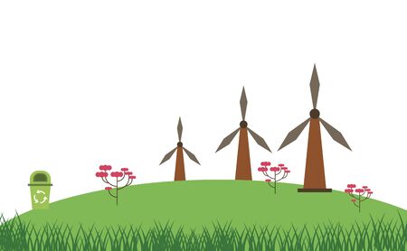 wind power turbine alternative energy vector illustration designのイラスト素材