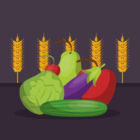 healthy food life style icons vector illustration designのイラスト素材