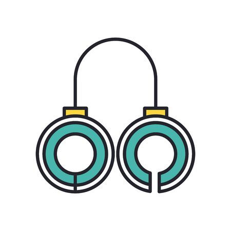 handcuffs metal accessory line and fill style icon vector illustration designのイラスト素材