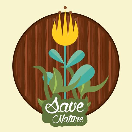 beautiful flower and leafs garden icon vector illustration designのイラスト素材