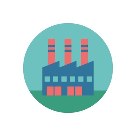 factory plant building isolated icon vector illustration designのイラスト素材
