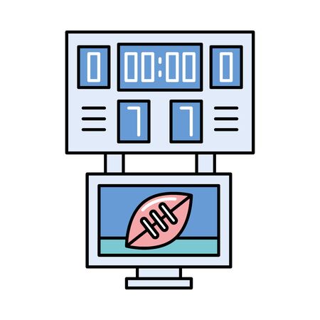 electronic scoreboard sport with american football in tv vector illustration designのイラスト素材