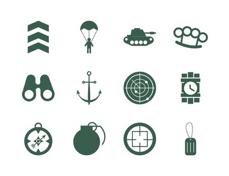 bundle of military set icons vector illustration designのイラスト素材