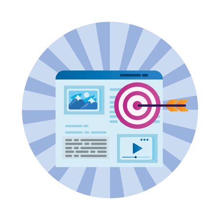template webpage window with target arrow vector illustration designのイラスト素材