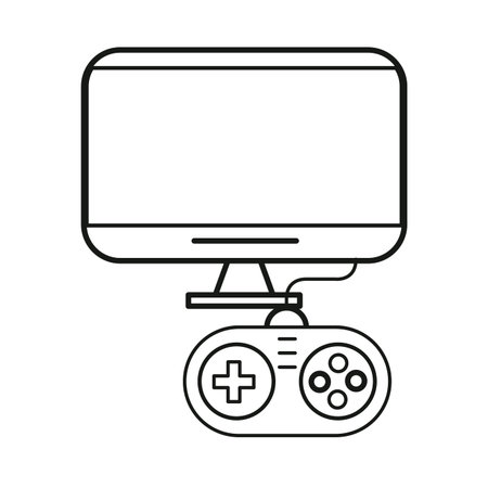 video game control handle with display tv vector illustration designのイラスト素材