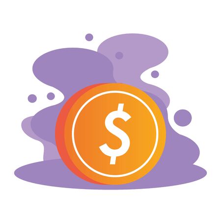 coin money dollar isolated icon vector illustration designのイラスト素材