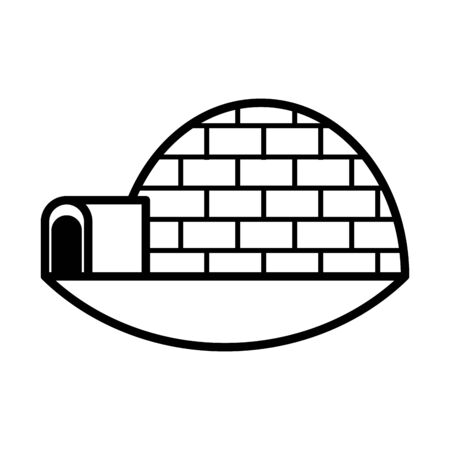 igloo ice construction isolated icon vector illustration designのイラスト素材