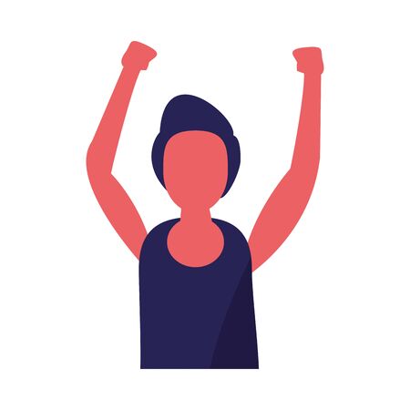 activist man protesting avatar character vector illustration designのイラスト素材