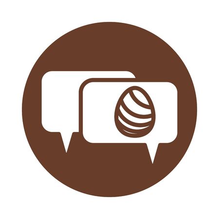 speech bubbles easter egg painted block style vector illustration designのイラスト素材