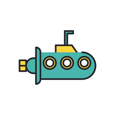 submarine military force line and fill style icon vector illustration designのイラスト素材