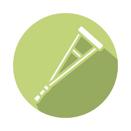 crutches medical tool block style icon vector illustration designのイラスト素材