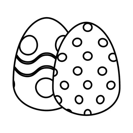 pair easter eggs painted icon vector illustration designのイラスト素材