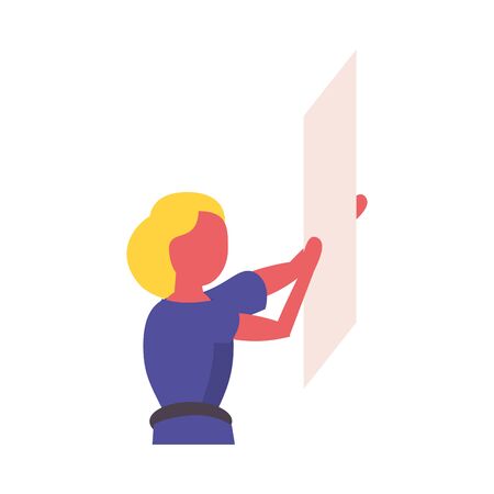 activist woman with protest banner vector illustration designのイラスト素材