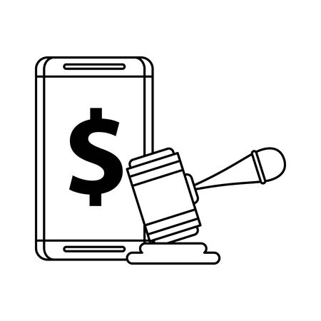 smartphone with dollar money symbol vector illustration designのイラスト素材