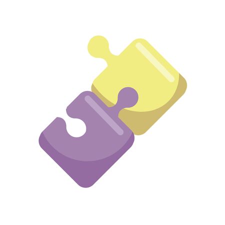 cute puzzle child toy flat style icon vector illustration designのイラスト素材