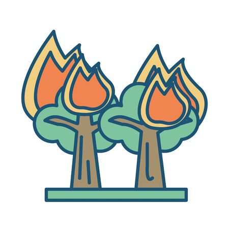 forest fire scene isolated icon vector illustration designのイラスト素材