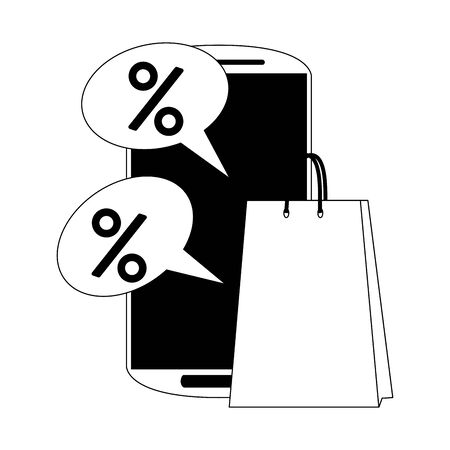 online shopping ecommerce sale, buying by smartphone cartoon vector illustration graphic designのイラスト素材