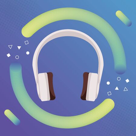 earphones audio device isolated icon vector illustration designのイラスト素材