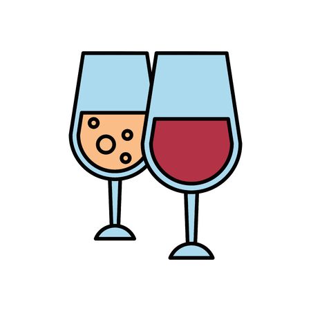 wine cups glasses toast icon vector illustration designのイラスト素材