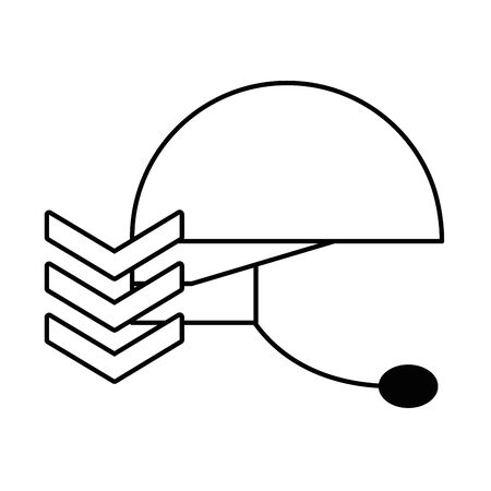military force helmet with microphone isolated icon vector illustrationのイラスト素材
