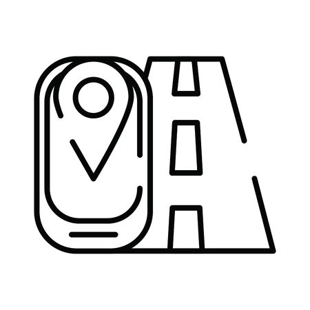smartphone with pin location gps with road vector illustration designのイラスト素材