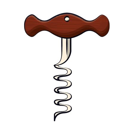 wine corkscrew tool isolated icon vector illustration designのイラスト素材