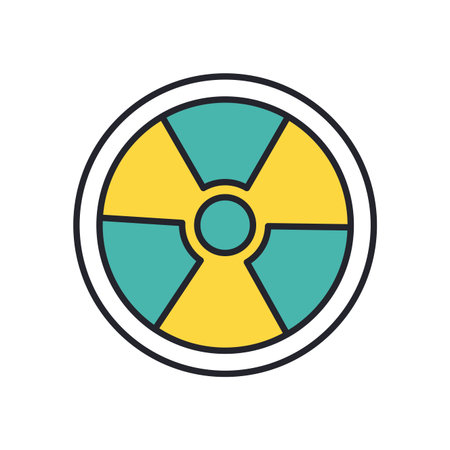 nuclear symbol caution line and fill style icon vector illustration designのイラスト素材