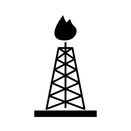 tower refinery plant isolated flat style icon vector illustration designのイラスト素材