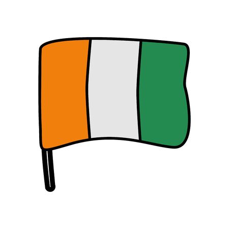 cote dlvoire flag country isolated icon vector illustration designのイラスト素材