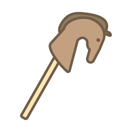 cute horse wooden child toy block style icon vector illustration designのイラスト素材